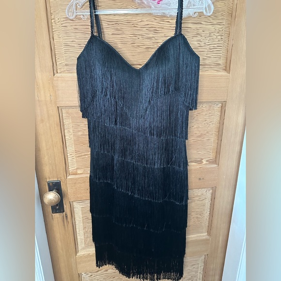 NEW Jovani Cocktail Dress in Black Fringe size 2 - Picture 4 of 9